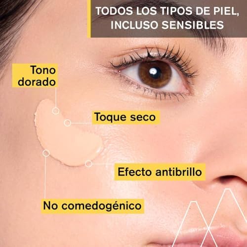  Uriage Bariesun Crema facial SPF50+ para la cara - Oro - Ligera - Funde perfectamente - Luminosidad sana - Táctil seco 